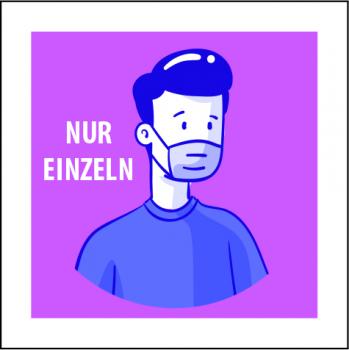 Corona Schilder Nur einzeln